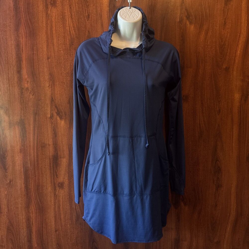 BloqUV Hoodie Dress Womens X-Small Blue Lightweight Sun Hiking Pockets Active